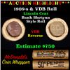 Image 1 : ***Auction Highlight*** Lincoln Wheat cent 1c orig Brandt McDonalds roll, 1909-s end, VDB other end 