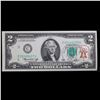 Image 2 : 1976 $2 Federal Reserve Note 1st Day of Issue, with Stamp Grades Gem CU