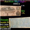 Image 1 : 1864 $5 Confederate Note, T69 Grades vf+