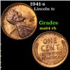 Image 1 : 1941-s Lincoln Cent 1c Grades Choice Unc RB