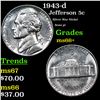 Image 1 : 1943-d Jefferson Nickel 5c Grades GEM++ Unc