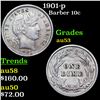 Image 1 : 1901-p Barber Dime 10c Grades Select AU