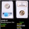 Image 1 : NGC 1948-d Washington Quarter 25c Graded ms66 By NGC