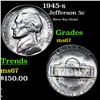 Image 1 : 1945-s Jefferson Nickel 5c Grades GEM++ Unc