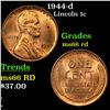 Image 1 : 1944-d Lincoln Cent 1c Grades GEM+ Unc RD