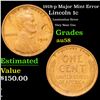 Image 1 : 1918-p Lincoln Cent Major Mint Error 1c Grades Choice AU/BU Slider