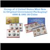 Image 1 : Group of 2 United States Mint Set in Original Government Packaging! From 1990-1991 with 20 Coins Ins