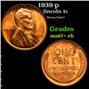 Image 1 : 1939-p Lincoln Cent 1c Grades GEM++ RB