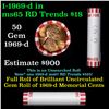 Image 1 : Shotgun Lincoln 1c roll, 1969-d 50 pcs Bank Wrapper.