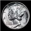 Image 2 : 1943-p Mercury Dime 10c Grades GEM++ Unc