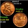 Image 1 : 1944-d Lincoln Cent 1c Grades GEM+ Unc RD