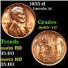Image 1 : 1955-d Lincoln Cent 1c Grades Gem+ Unc RD