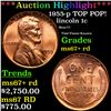 Image 1 : ***Auction Highlight*** 1955-p Lincoln Cent TOP POP! 1c Graded ms67+ rd BY SEGS (fc)