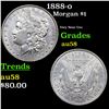 Image 1 : 1888-o Morgan Dollar $1 Grades Choice AU/BU Slider
