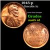 Image 1 : 1945-p Lincoln Cent 1c Grades GEM Unc RD