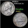 Image 1 : 1938-s Jefferson Nickel 5c Grades Select+ Unc