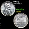Image 1 : 1943-p Lincoln Cent 1c Grades GEM+ Unc