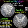 Image 1 : ***Auction Highlight*** 1890-CC Morgan Dollar $1 Graded ms63+ DMPL By SEGS (fc)