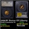 Image 1 : Proof 1986-W Statue Of Liberty Gold Commemorative $5 Graded pr70 dcam By SEGS