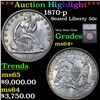 Image 1 : ***Auction Highlight*** 1870-p Seated Half Dollar 50c Graded ms64+ BY SEGS (fc)