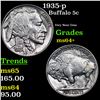 Image 1 : 1935-p Buffalo Nickel 5c Grades Choice+ Unc
