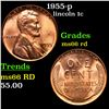 Image 1 : 1955-p Lincoln Cent 1c Grades GEM+ Unc RD