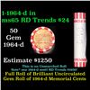 Image 1 : Shotgun Lincoln 1c roll, 1964-d 50 pcs Bank Wrapper.