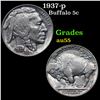 Image 1 : 1937-p Buffalo Nickel 5c Grades Choice AU