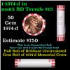 Image 1 : Shotgun Lincoln 1c roll, 1974-d 50 pcs Bank Wrapper.