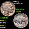 Image 1 : 1935-p Buffalo Nickel 5c Grades Select Unc