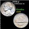 Image 1 : 1958-p Jefferson Nickel 5c Grades Choice Unc