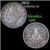1912 Liberty Nickel 5c Grades vg+