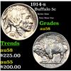 1914-s Buffalo Nickel 5c Grades Choice AU/BU Slider