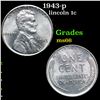 1943-p Lincoln Cent 1c Grades GEM+ Unc