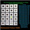 Image 1 : 20x Proof Jefferson Nickels in a Page, Dates from 1959 to 2005! Jefferson Nickel 5c Grades Brilliant