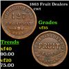Image 1 : 1863 Fruit Dealers Civil War Token 1c Grades vf++