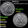 Image 1 : 1942-p Walking Liberty Half Dollar 50c Grades Select+ Unc
