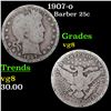Image 1 : 1907-o Barber Quarter 25c Grades vg, very good
