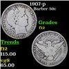 Image 1 : 1907-p Barber Half Dollars 50c Grades f, fine