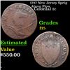Image 1 : 1787 New Jersey Colonial Cent Sprig Above Plow 1c Grades f+