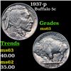 Image 1 : 1937-p Buffalo Nickel 5c Grades Select Unc