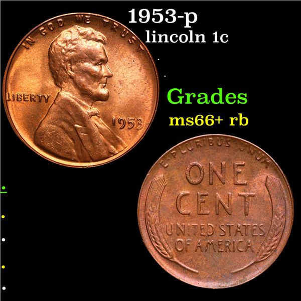 1953-p Lincoln Cent 1c Grades GEM++ RB