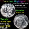 Image 1 : ***Auction Highlight*** 1942-s Mercury Dime Near TOP POP! 10c Graded ms67+ fsb BY SEGS (fc)