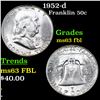 Image 1 : 1952-d Franklin Half Dollar 50c Grades Select Unc FBL