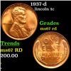 Image 1 : 1937-d Lincoln Cent 1c Grades GEM++ Unc RD