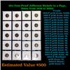 Image 1 : 20x Proof Jefferson Nickels in a Page, Dates from 1959 to 2005! Jefferson Nickel 5c Grades Brilliant