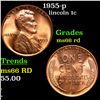 Image 1 : 1955-p Lincoln Cent 1c Grades GEM+ Unc RD