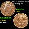 Image 1 : 1883 n/c Liberty Nickel 5c Grades vf++