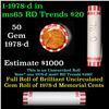 Image 1 : Shotgun Lincoln 1c roll, 1978-d 50 pcs Bank Wrapper.
