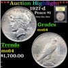 Image 1 : ***Auction Highlight*** 1927-d Peace Dollar $1 Graded Choice Unc BY USCG (fc)